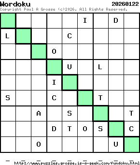 Puzzle shown is for 20260122.