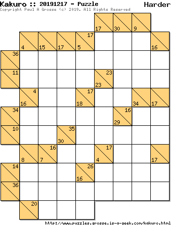 Daily Kakuro Puzzles - Home page. Grosse Puzzles