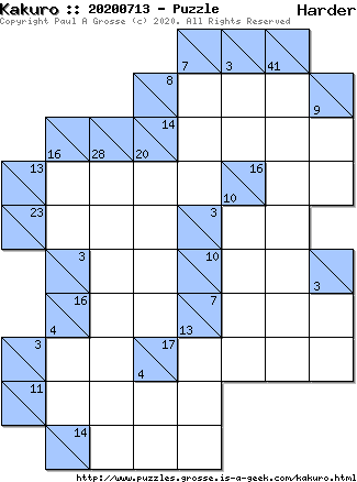 Daily Kakuro Puzzles - Home page. Grosse Puzzles